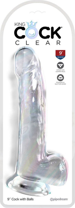 Pipedream - King Cock - Dildo met Balzak - 23 cm - Transparant