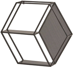 Wandrek Hexagon metaal - zwart