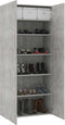 vidaXL - Schoenenkast - 80x35,5x180 - cm - bewerkt - hout - betongrijs