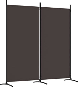 vidaXL - Kamerscherm - met - 2 - panelen - 175x180 - cm - stof - bruin