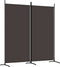 vidaXL - Kamerscherm - met - 2 - panelen - 175x180 - cm - stof - bruin