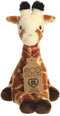 Aurora Pluche dieren knuffel - giraffe - 21 cm - liggend - wilde dieren knuffel