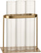 J-Line vaas 3 Tubes - metaal/glas - goud - 11 cm hoog