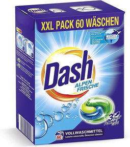 dash waschkapseln alpine fresh - 2 x 30 capsules - fris en krachtig wassen