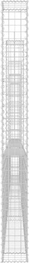 vidaXL - Schanskorf - U-vormig - met - 5 - palen - 500x20x200 - cm - ijzer