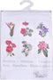 Thea Gouverneur - Borduurpakket met telpatroon - 3081A - Voorgesorteerde DMC Garens - 6 Bloemportretten - Aida - 6 cm x 17 cm - DIY Kit