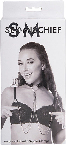 Sportsheets - Sex & Mischief Amor Collar with Nipple Jewelry