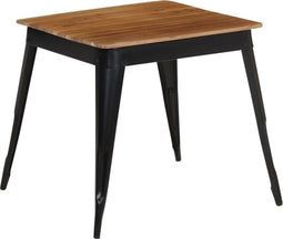 vidaXL - Eettafel - 75x75x76 - cm - massief - acaciahout - en - staal