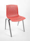 Kantinestoel Flex Frame Grijs Zitting Rood
