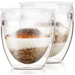 BODUM Pavina To Go - Set van 2 dubbelwandige bekers met deksel - 20 cl (2 stuks)