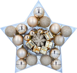 Christmas Gifts Kerstballen Set Goud - 56 Stuks Kunststof Kerstballen - Kerstversiering Verschillende Vormen