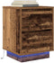 vidaXL - Nachtkastje - met - LED-verlichting - 38x34x50 - cm - oud - hout