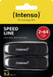 Intenso Speed Line - USB-stick 64GB - USB 3.2 Gen 1 - Zwart (2 stuks)