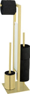 WENKO Rivalta - Toiletbutler - 3 in 1 met toiletborstel en houder - Mat goud (1 stuk)