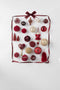 J-Line kerstbal 2+2 Druppel Ornament - glas - rood/goud - doos van 4