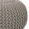 SVJ Poefs Rond - 55 x 55 x 37 cm - Katoen - Beige/Paars - Set van 2