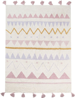 ZAYSAN - Kindervloerkleed - Beige/Roze - 140 x 200 cm - Katoen