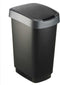 Rotho Twist - Afvalbak 25L - BPA-vrij - zwart/zilver (incl 6 stickers)