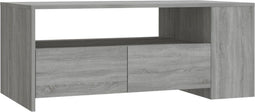 vidaXL - Salontafel - 102x55x42 - cm - bewerkt - hout - grijs - sonoma - eikenkleurig