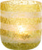 J-Line kaarshouder Strepen - glas - geel/wit - small - 2 stuks