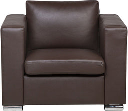 Fauteuil HELSINKI Leer Donkerbruin