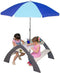 AXI Kylo XL Picknicktafel in Grijs/Wit met Parasol in Blauw - Picknick set voor kinderen van hout