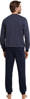 Schiesser Heren Pyjama - Lange broek - V Hals - Donkerblauw