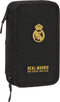 Dubbele etui Real Madrid C.F. Zwart 12.5 x 19.5 x 4 cm (28 Onderdelen)