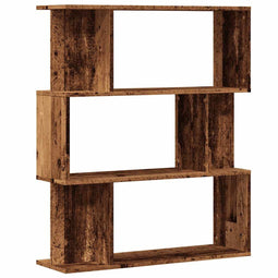 vidaXL - Boekenkast - 80x24x96 - cm - bewerkt - hout - oud - houtkleurig
