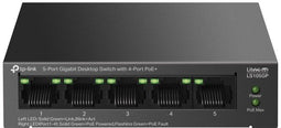 TP-Link LS105GP - Schakelaar - 5x RJ45 1Gbps - 4x PoE+ (65W) - Zwart