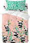 Dekbedovertrek set HappyFriday Moshi Moshi Panda Garden Roze Wieg voor baby's 2 Onderdelen