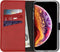 Selencia iPhone XS - Echt Lederen Bookcase - 3 Pashouders - Rood