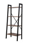 Wandkast Stoer metaal hout industrieel design open boekenkast 137 cm hoog zwart