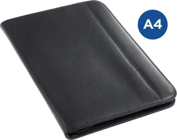 Schrijfmap Rillstab Minervum A4 lederlook zwart