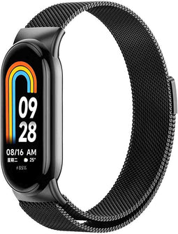 iMoshion Bandje Geschikt voor Xiaomi Smart Band 8 - iMoshion Milanees magnetische band - Zwart