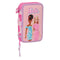 Dubbele etui Barbie Love Roze 12.5 x 19.5 x 4 cm 28 Onderdelen