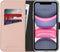 Selencia iPhone 11 - Echt Lederen Bookcase - 3 Pashouders - Roze