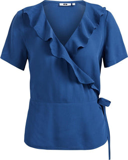 WE Fashion - Overslagtop - Ruches V-hals Korte mouwen - XL