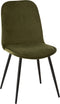 J-Line stoel Claire - metaal/textiel - groen - 2 stuks