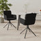 vidaXL - Eetkamerstoelen - draaibaar - 2 - st - fluweel - zwart