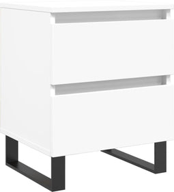 vidaXL - Nachtkastje - 40x35x50 - cm - bewerkt - hout - wit