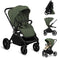 Lionelo Mika Plus - Kinderwagen - All-Terrain Wielen - Lichtgewicht - Verstelbare Zitting - XXL Kap UPF 50+ - Groen
