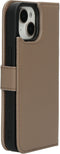 Mobiparts iPhone 15 - 2 in 1 Wallet Case - Echt leer met uitneembare backcover - Taupe