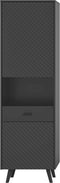 Furnilux Linea - Vitrinekast - Deels open deels dichte kast - Grijs mat (8721434807202) - 37x58x195cm