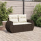 vidaXL - Tuinbank - 2-zits - met - kussens - poly - rattan - bruin