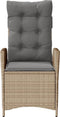 vidaXL - Tuinstoelen - 2 - st - verstelbaar - kussens - poly - rattan - gemengd - beige