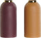 Vaas DKD Home Decor Oranje Gouden Ijzer 13 x 13 x 28 cm (2 Stuks)