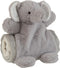 J-Line plaid Olifant - babydekentje - pluche - grijs - 24 x 23 cm