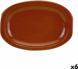 Serveerschaal Raimundo Barro Profesional Aardewerk Bruin 6 Stuks 36 x 25 cm