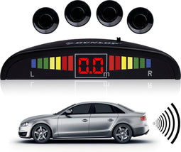 Dunlop Parkeersensoren 12V - Auto Gadget - LED-Indicatoren en Alarm 78dB - 4 Sensoren - 220 x 50 x 360 mm - Zwart